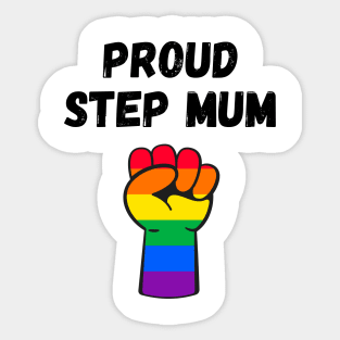 Proud Step Mum Rainbow Pride T Shirt Design Sticker